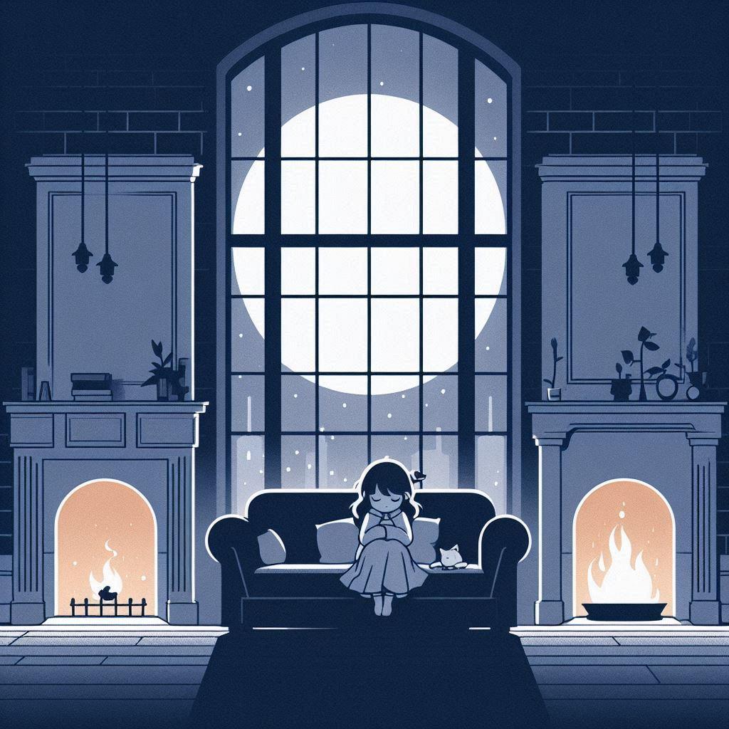 一日の終り (月と少女13) | の人気AIイラスト・グラビア