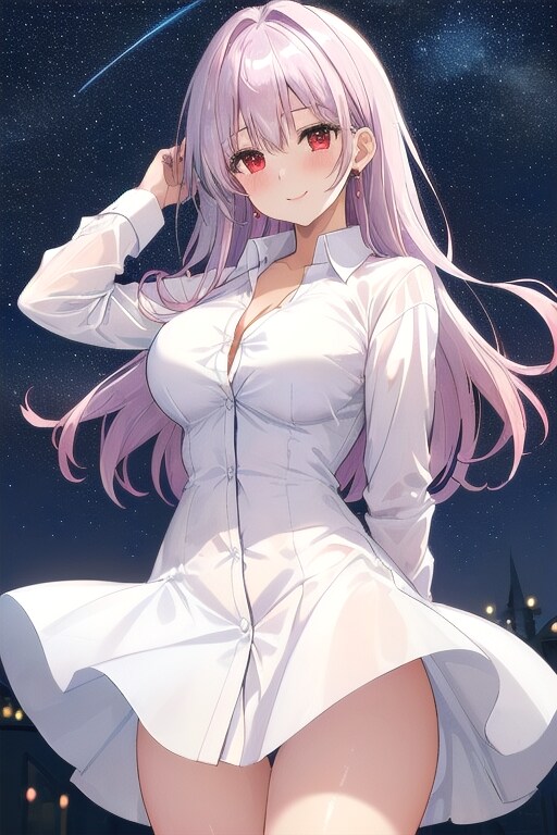 星空と美少女
