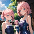 プールの少女達 3枚目