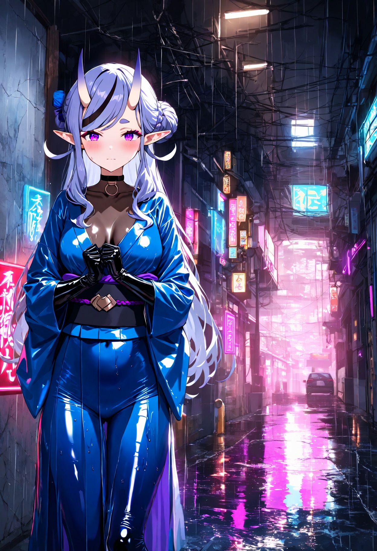 ラバースーツと和服 - 竜胆尊 / にじさんじ | の人気AIイラスト・グラビア