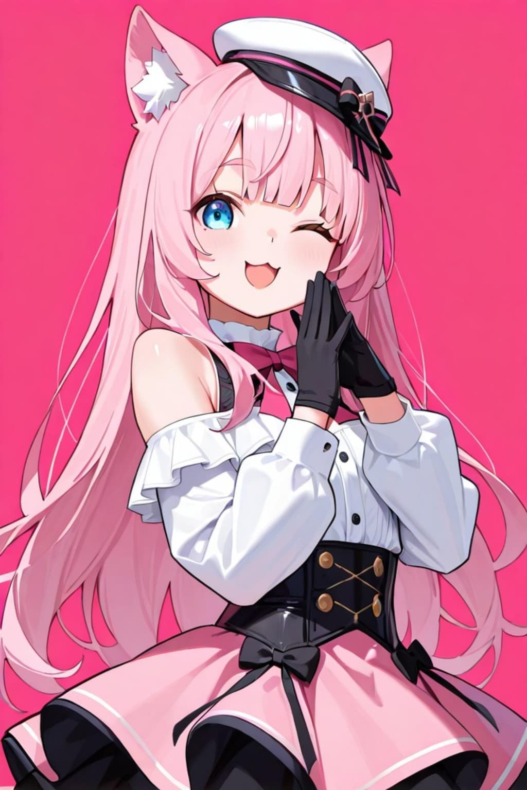 けもみみのピンク髪ちゃん