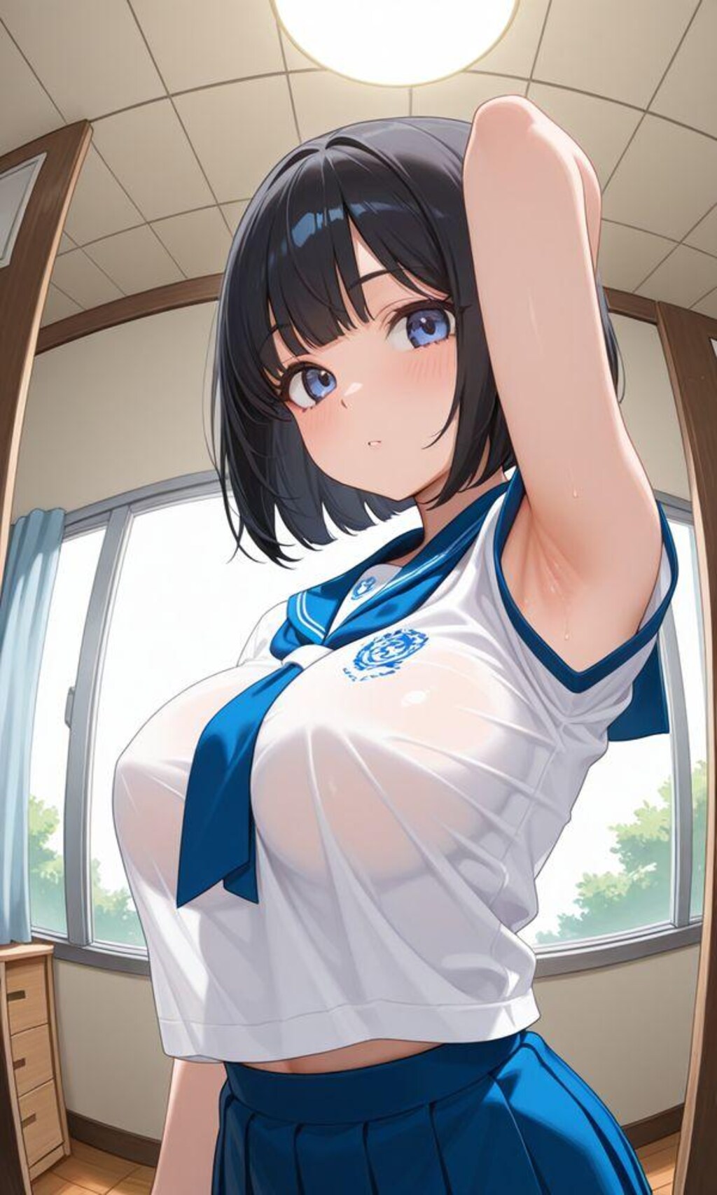 ノーブラ巨乳セーラー服ちゃん