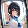 ノーブラ巨乳セーラー服ちゃん 4枚目