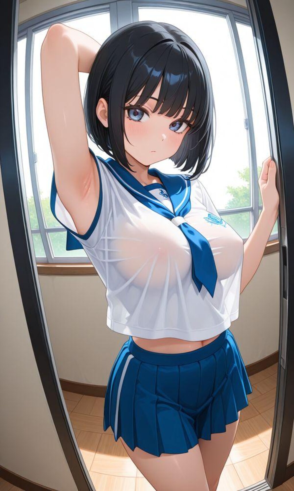 ノーブラ巨乳セーラー服ちゃん