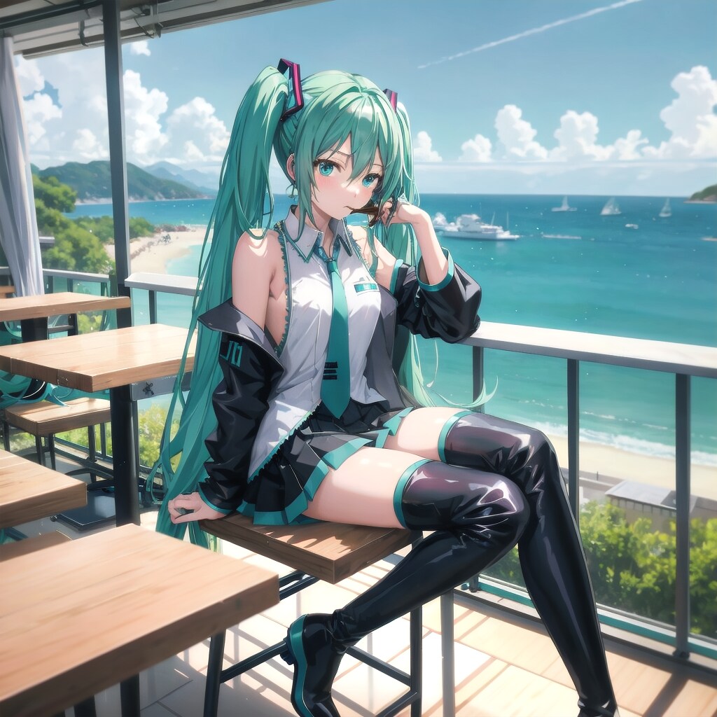 海の見えるレストラン | の人気AIイラスト・グラビア