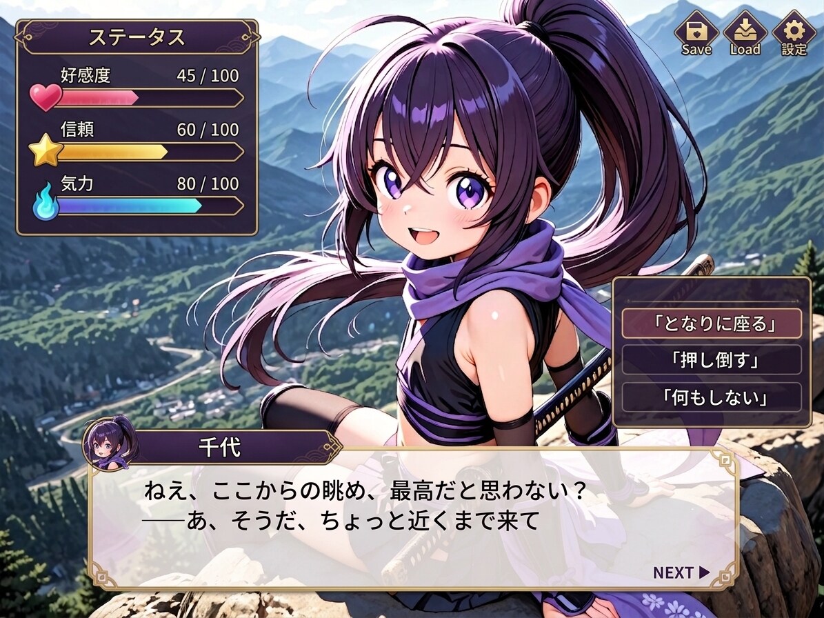 恋愛シュミレーションゲームのクノイチ
