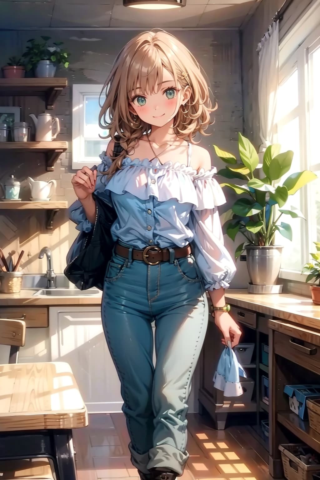 肩出し | の人気AIイラスト・グラビア