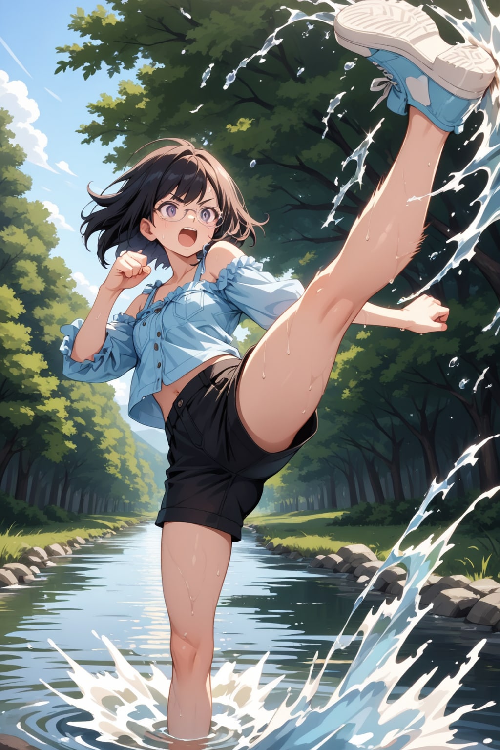 本気で川遊び