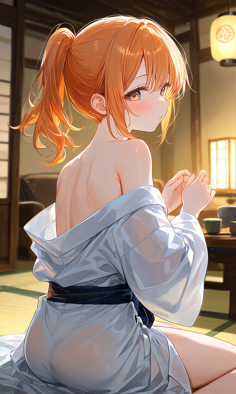 はだけてますよ、浴衣ちゃん