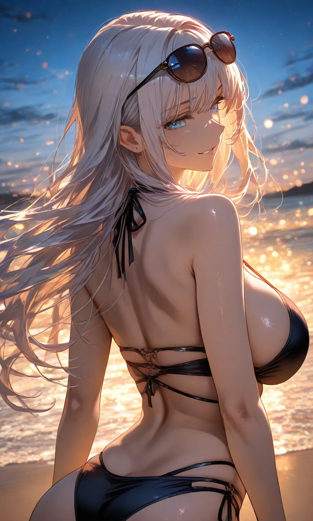 夕焼けのビーチ