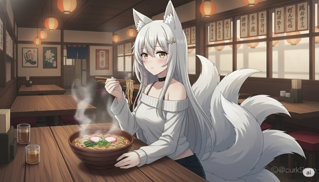 【狐独のグルメ】宮崎市・ニシタチの釜揚げうどん | の人気AIイラスト・グラビア