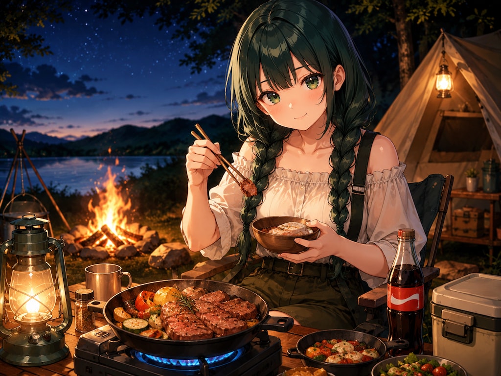 ソロキャンで晩御飯