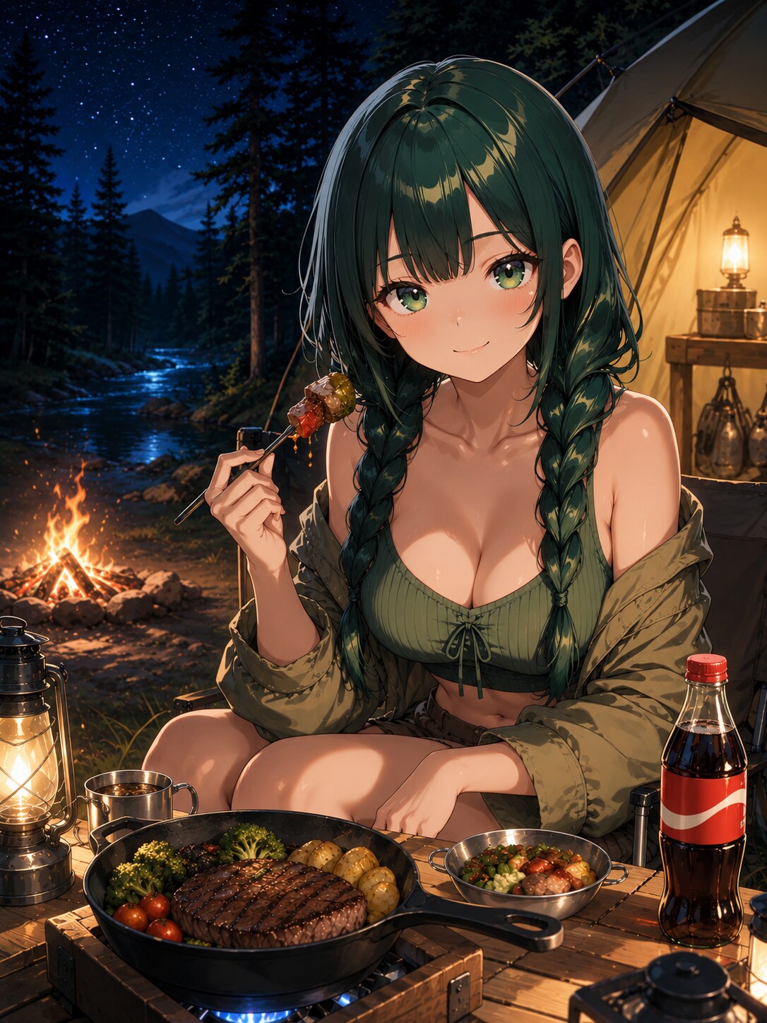 ソロキャンで晩御飯