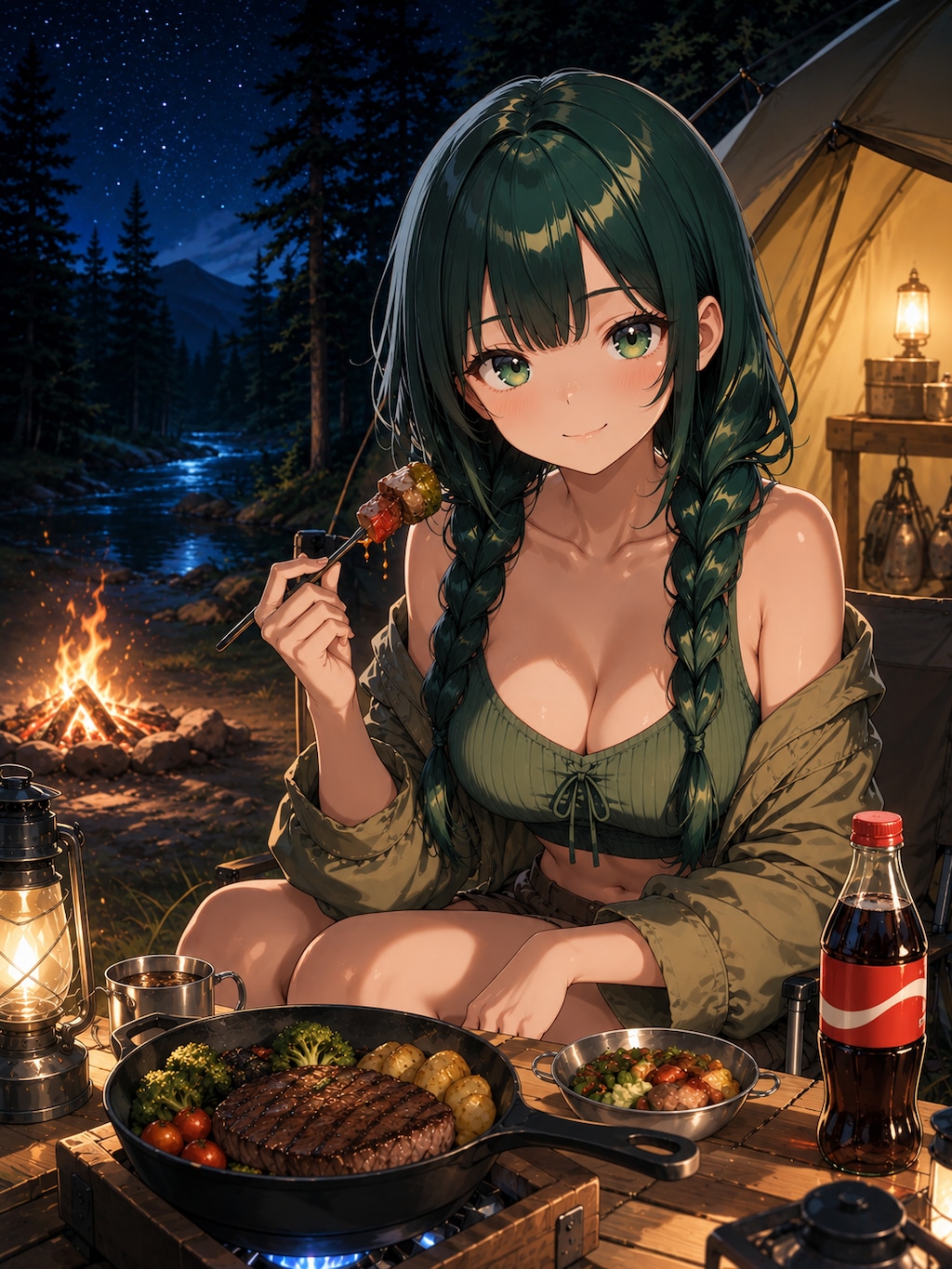 ソロキャンで晩御飯