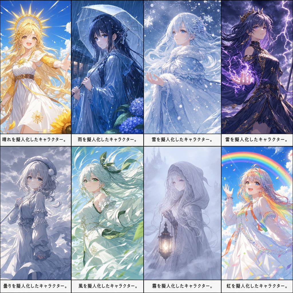天気の擬人化キャラ詰め合わせ