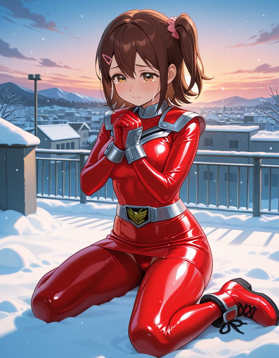 戦隊ヒロイン衣装で祈る未来