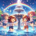 きらきら噴水遊び 4枚目