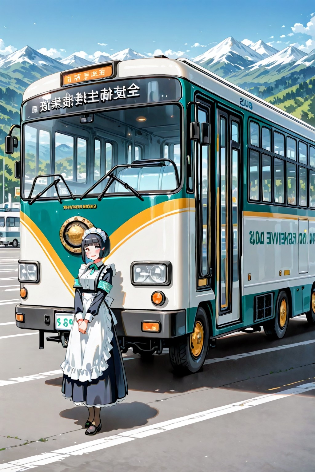 メイド服のバスガイドさん