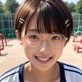体操服の丸メガネ少女 8枚目