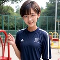 体操服の丸メガネ少女 5枚目