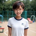 体操服の丸メガネ少女 2枚目