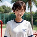 体操服の丸メガネ少女 3枚目