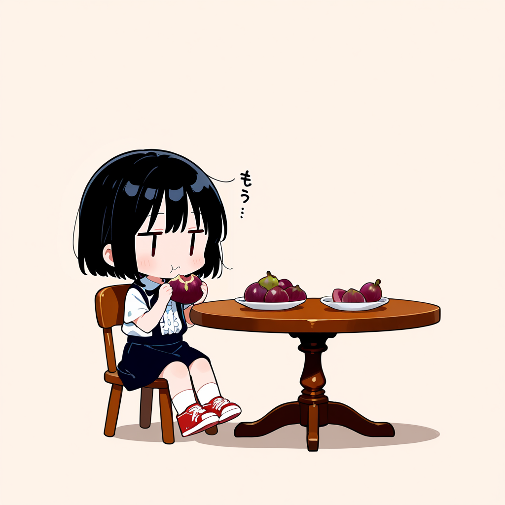 無花果を食べる