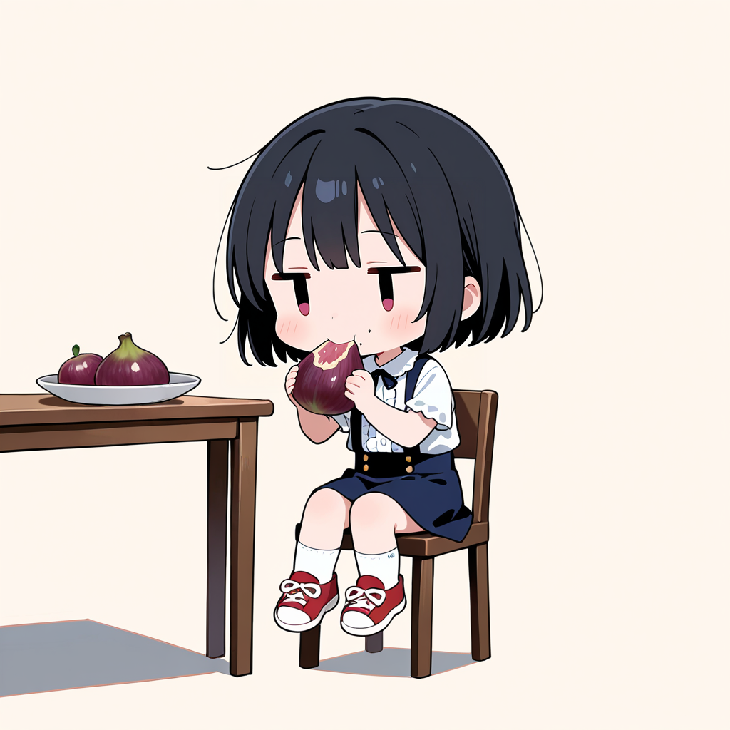 無花果を食べる