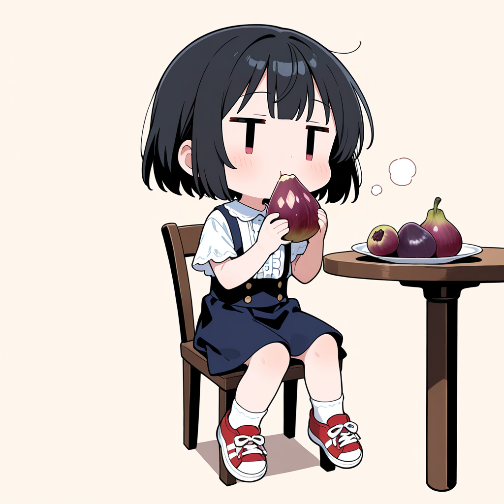 無花果を食べる