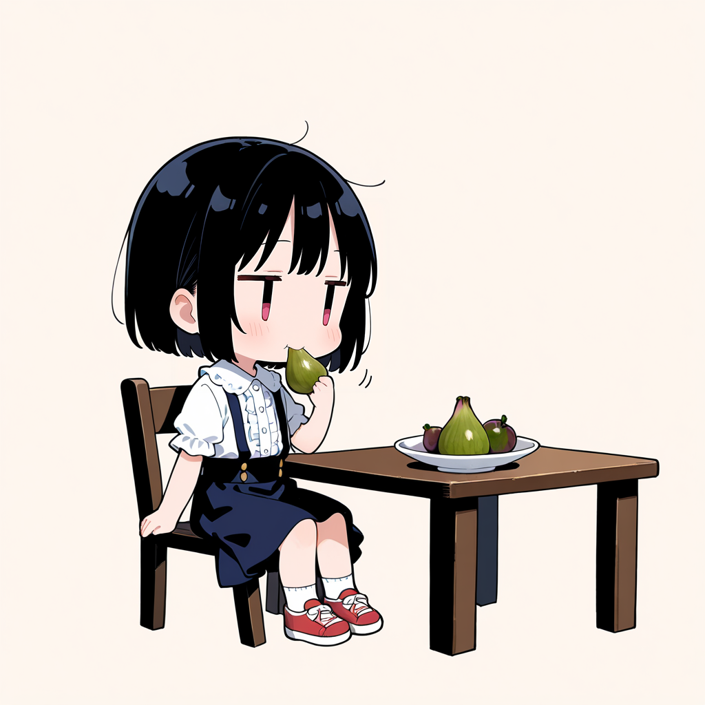 無花果を食べる