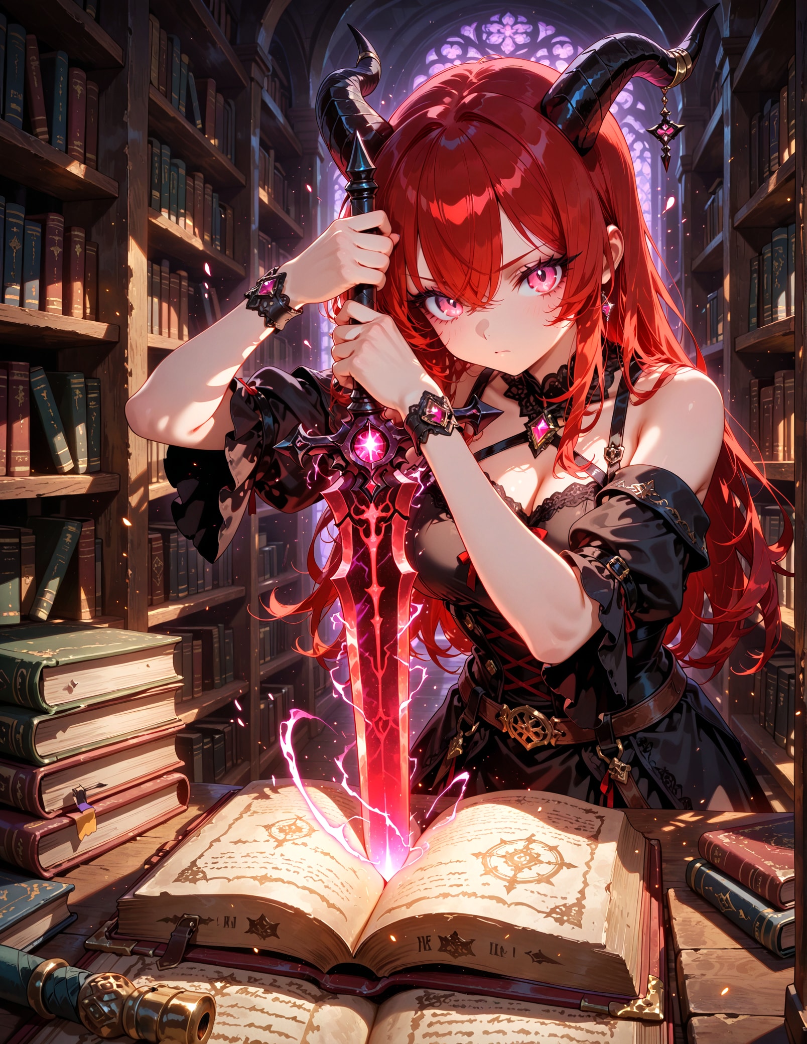 本の中に魔剣（チカラ）があり | の人気AIイラスト・グラビア