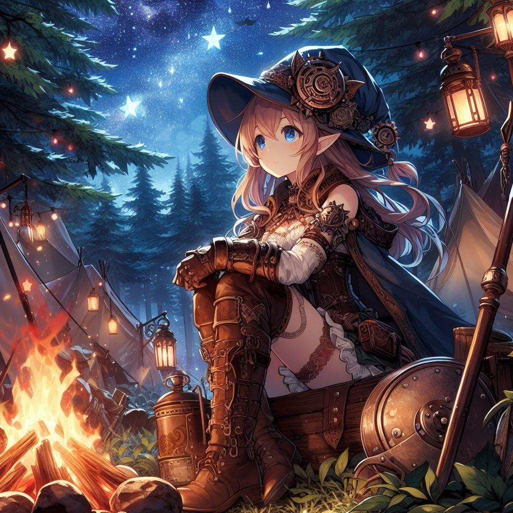 旅するエルフさんと星空