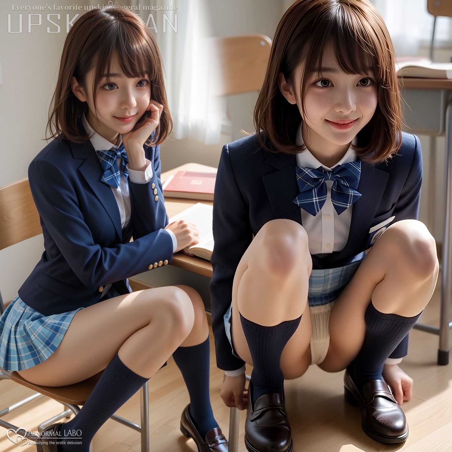 制服女子しゃがみパンチラ♡R15-1211