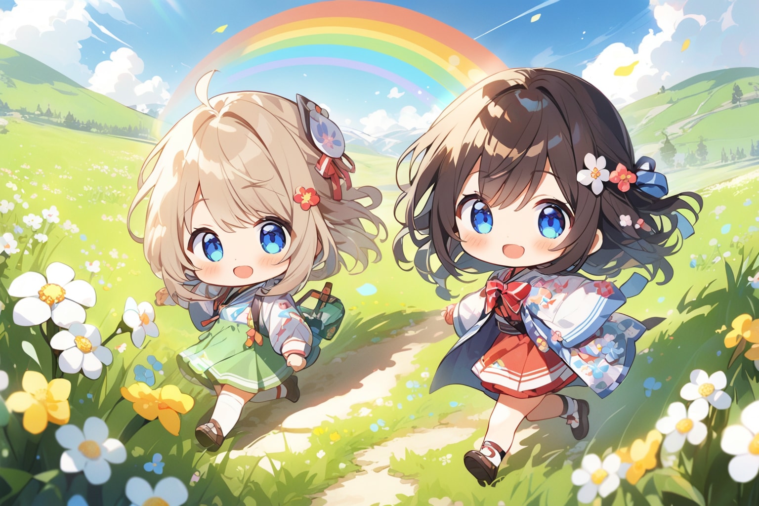 草原散歩 | の人気AIイラスト・グラビア