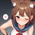 猫耳娘の手袋手コキ - 巨乳版 2枚目