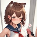 猫耳娘の手袋手コキ - 巨乳版 4枚目