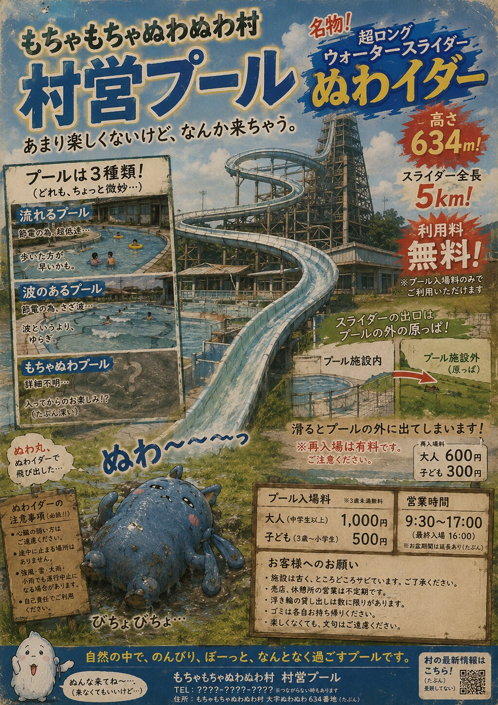もちゃもちゃぬわぬわ村の村営プール