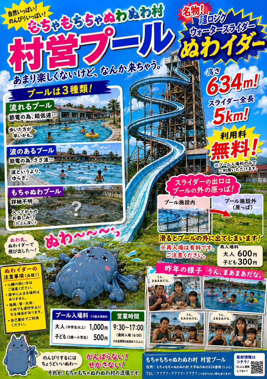 もちゃもちゃぬわぬわ村の村営プール