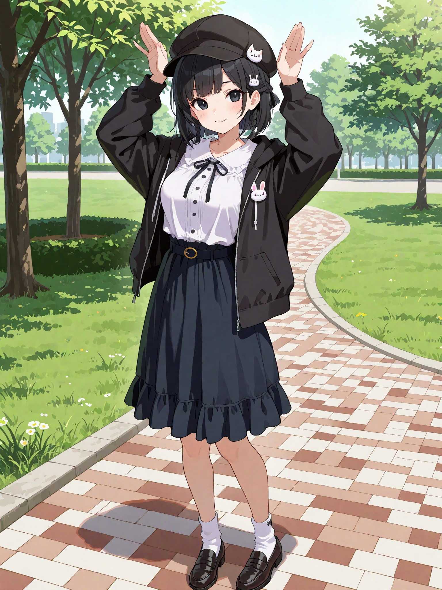 黒ファッションでおはウサ～ | の人気AIイラスト・グラビア