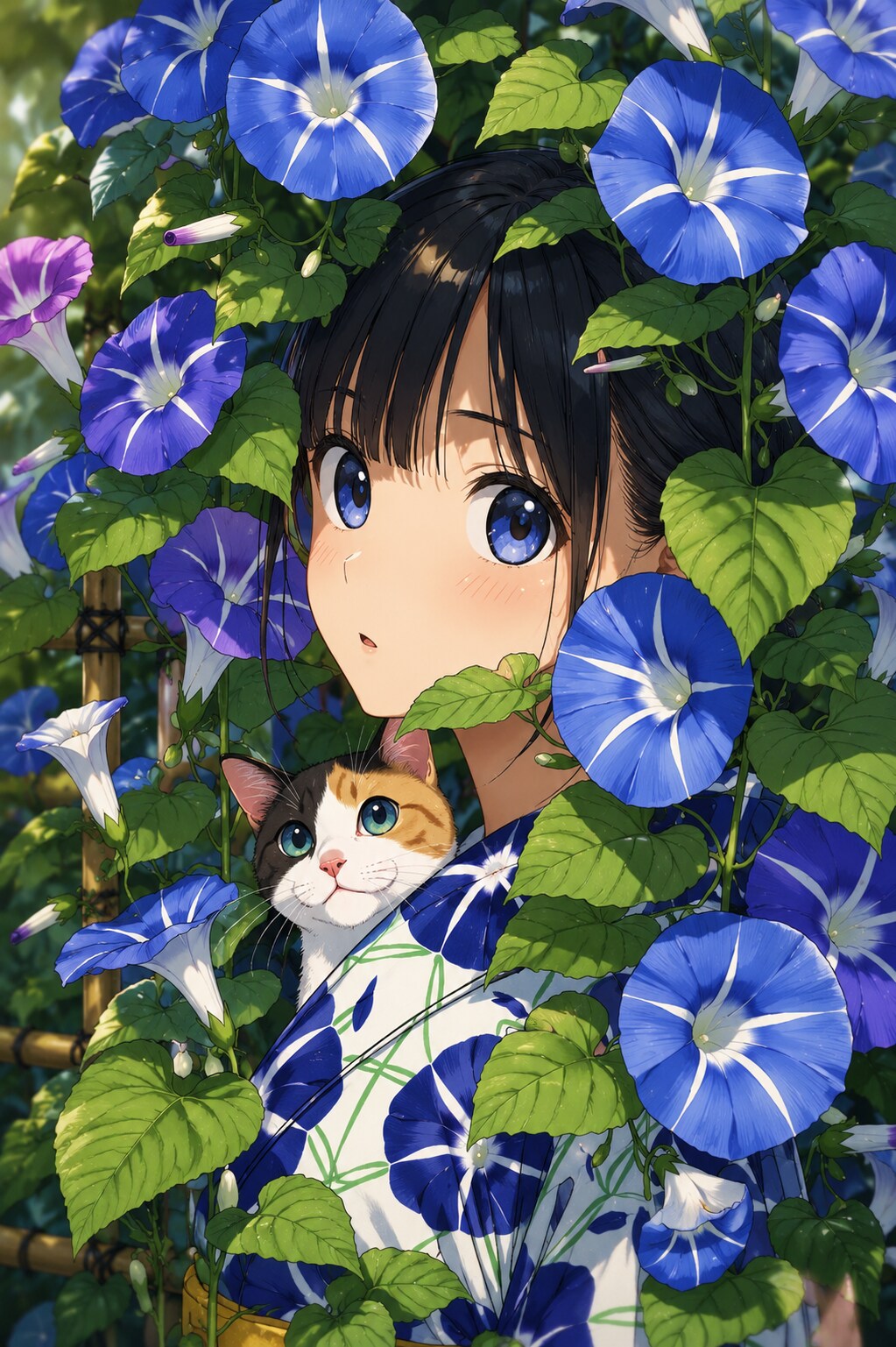 朝顔のすきまから | の人気AIイラスト・グラビア