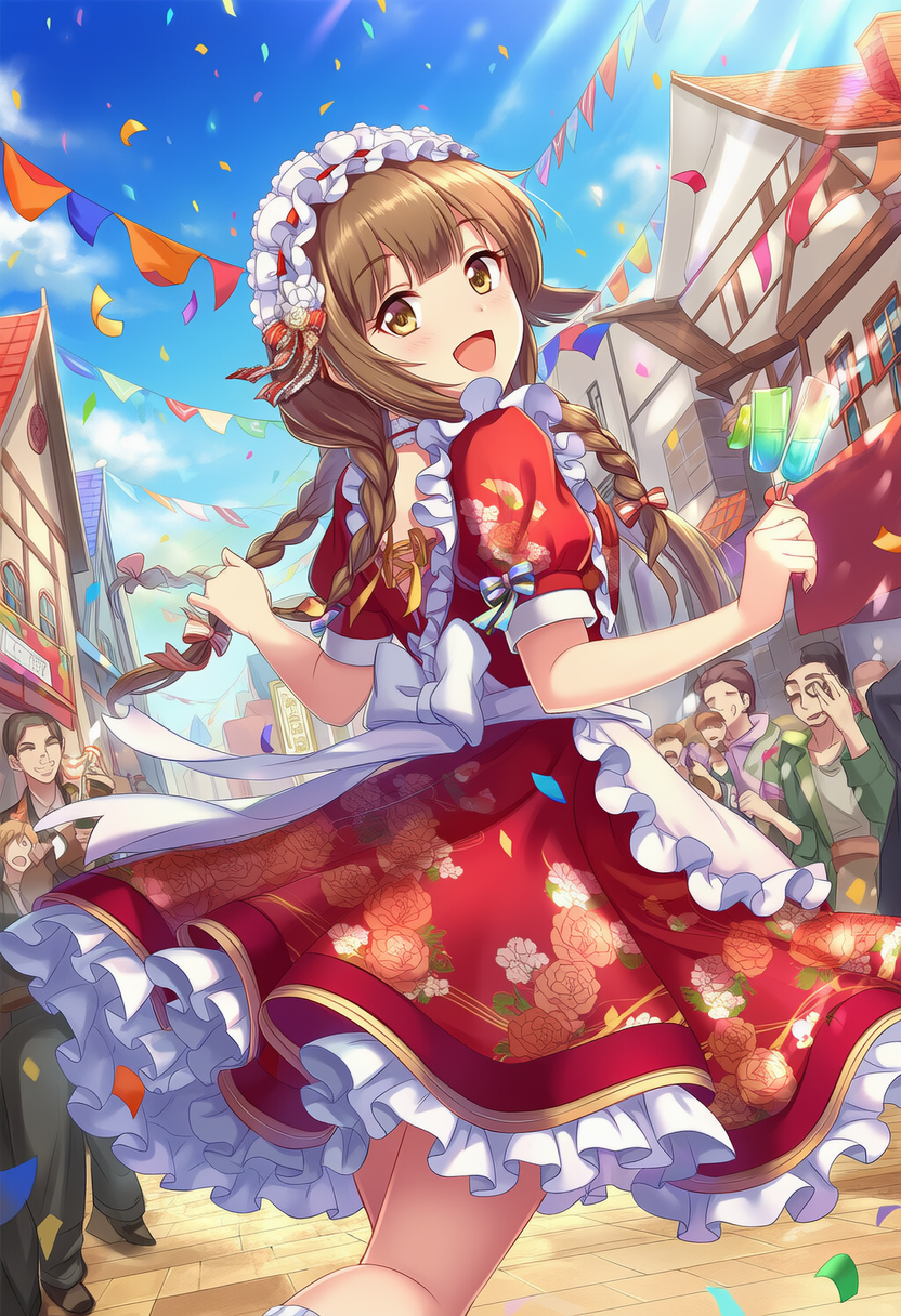 和風赤メイド