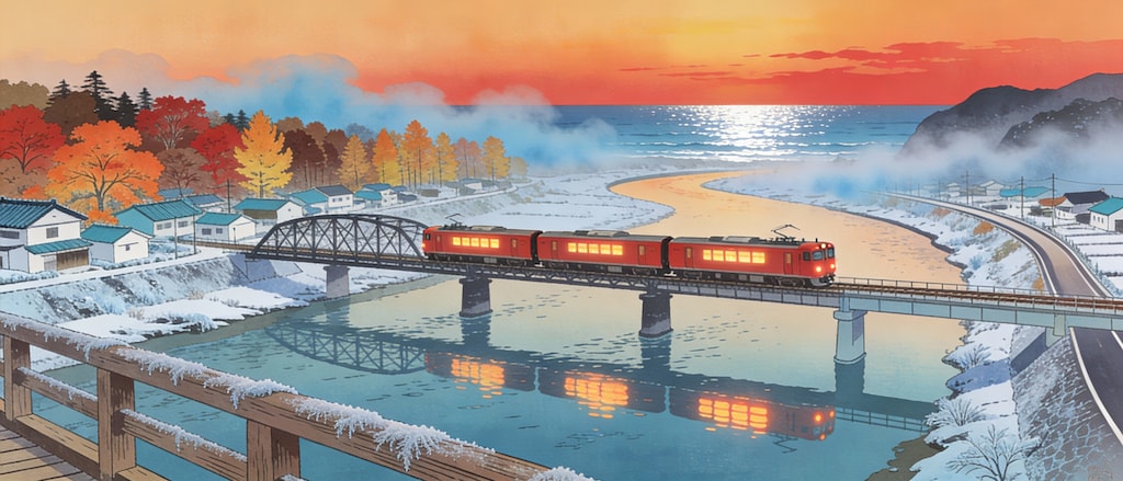 朝靄とローカル線(Seedream4.5)(3)