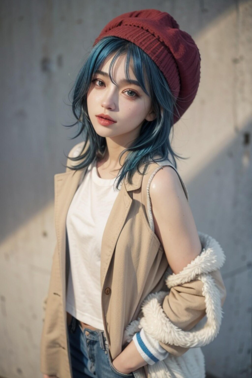 青髪の人