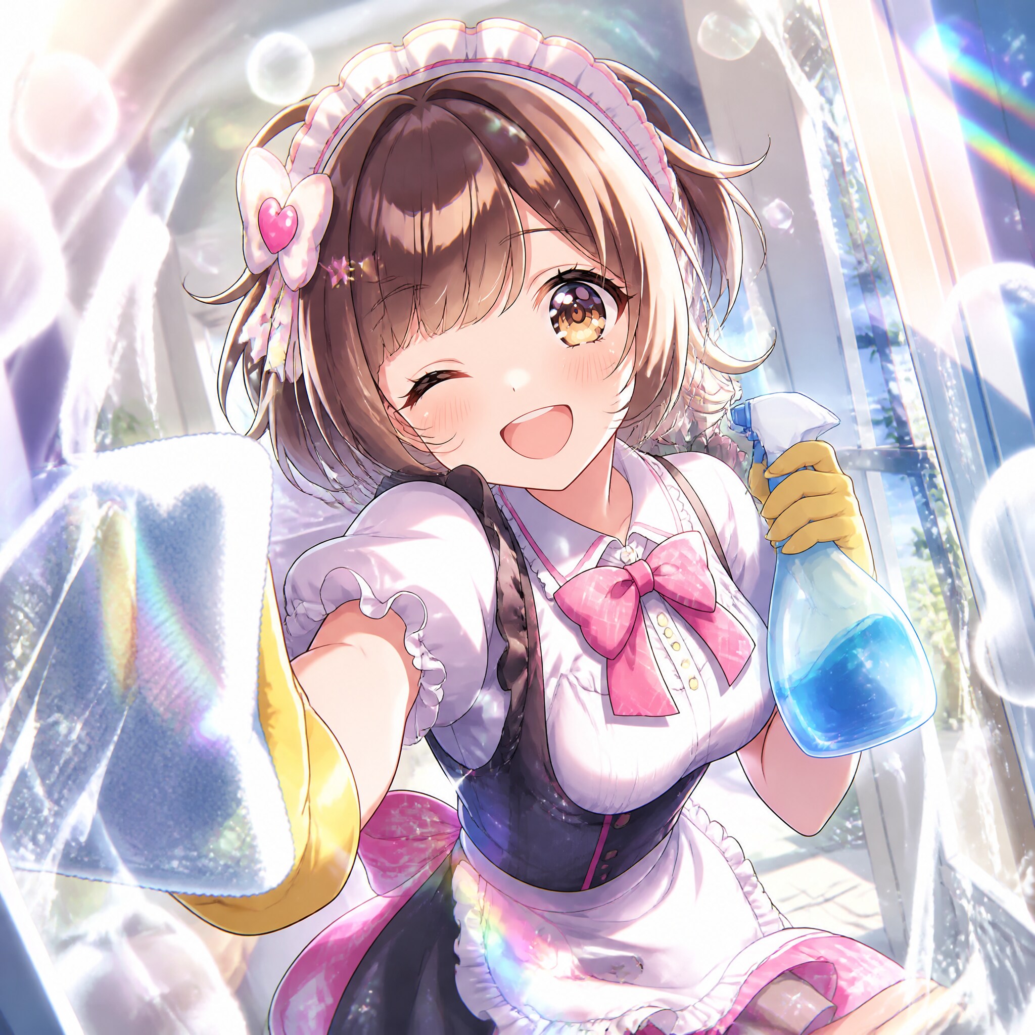 窓拭きは突然に（１）3時のアイドル GPTimages2.0 | の人気AIイラスト・グラビア