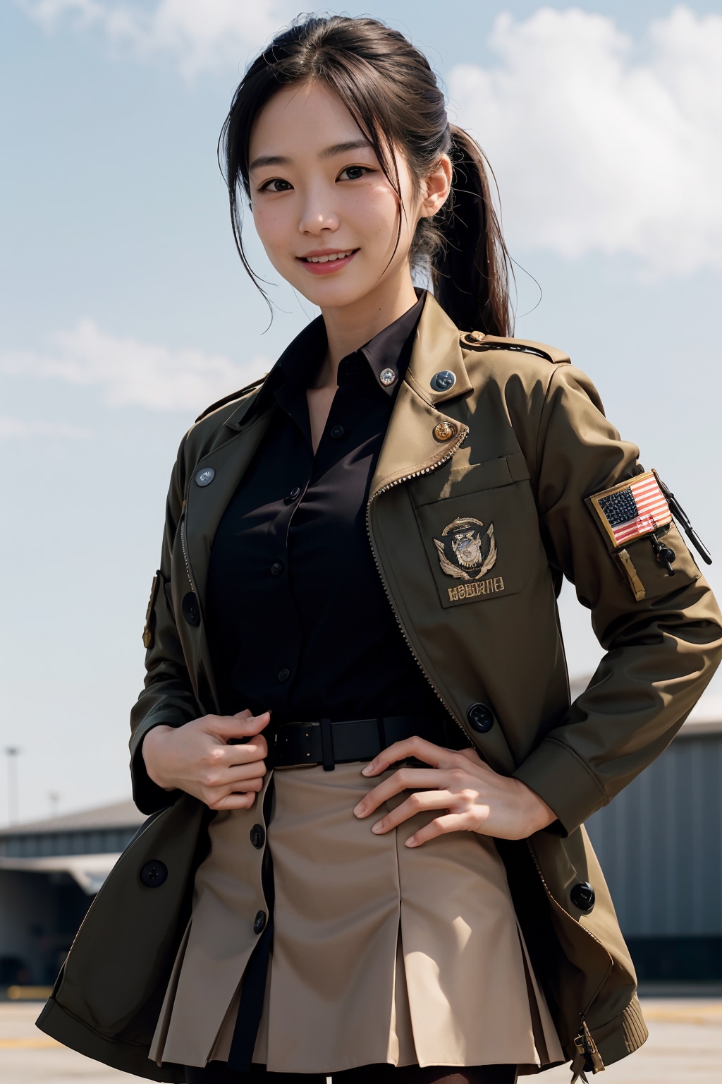 軍服風の女の子