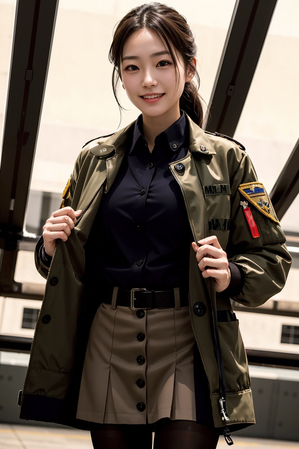 軍服風の女の子