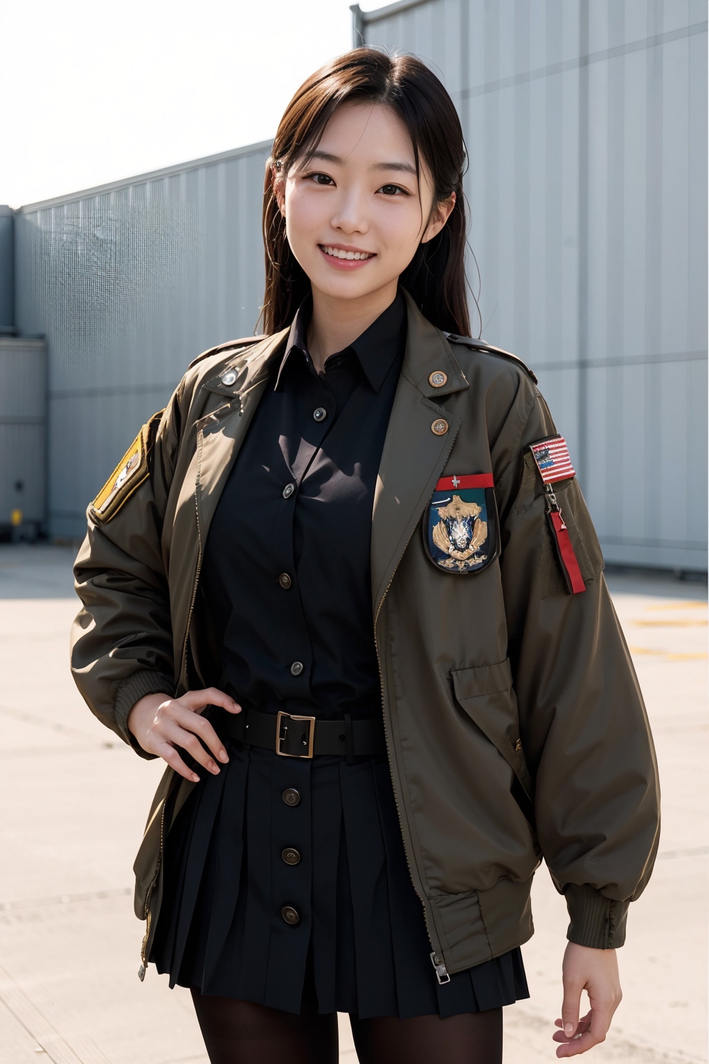 軍服風の女の子