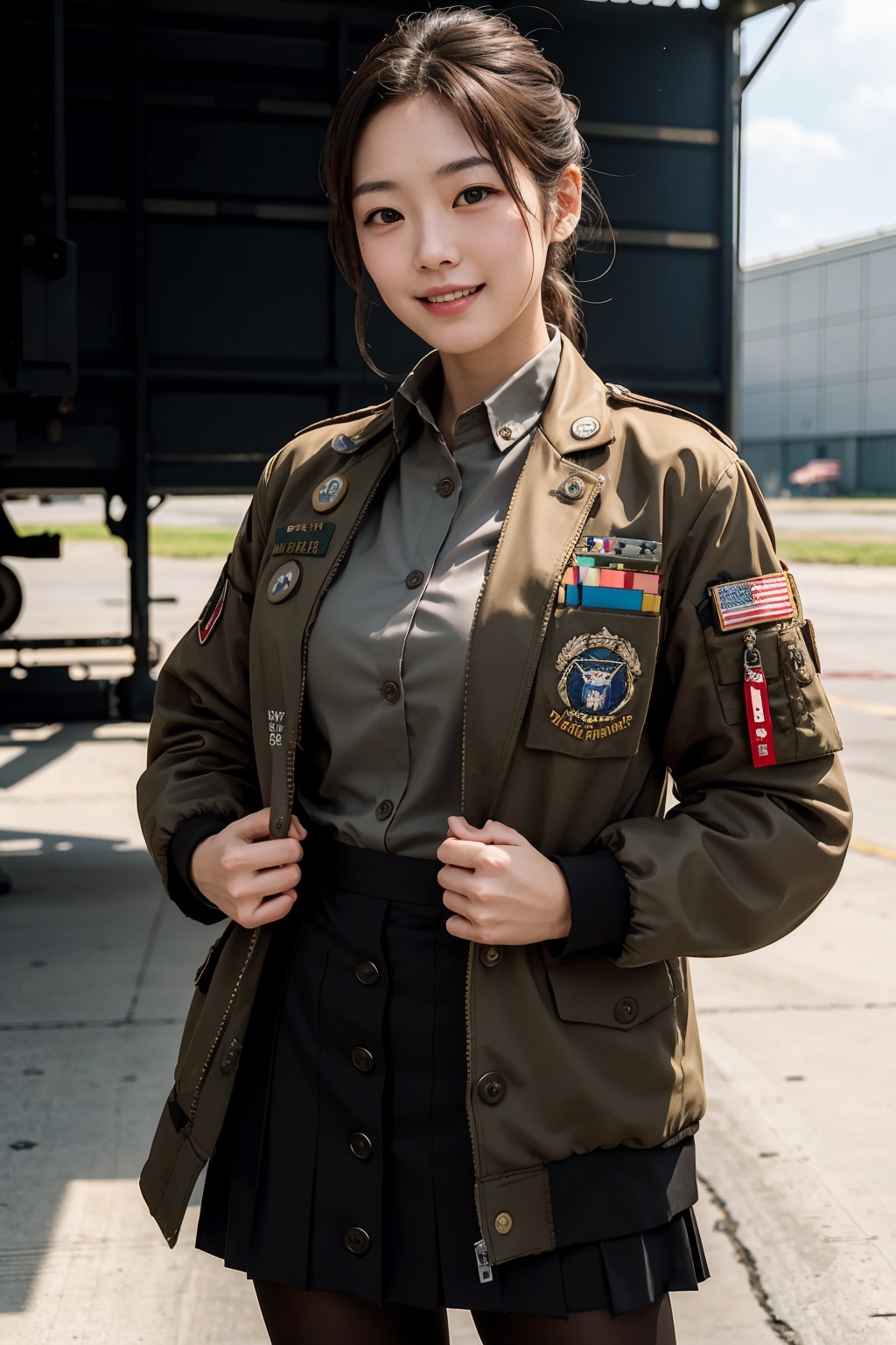 軍服風の女の子