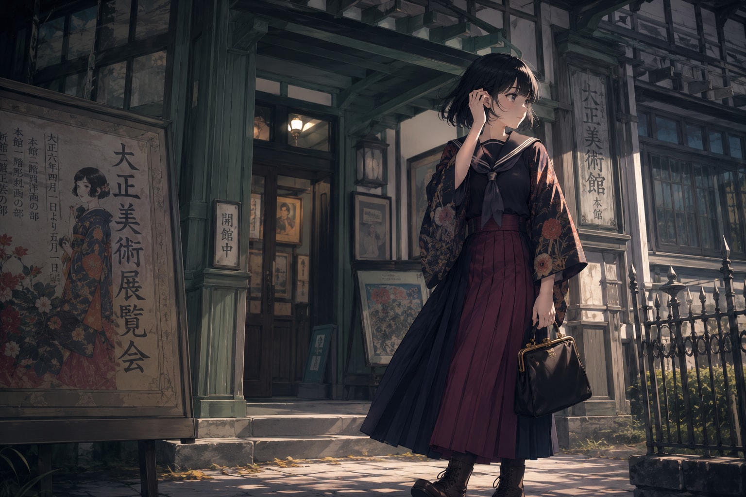 美術館にモダンガール