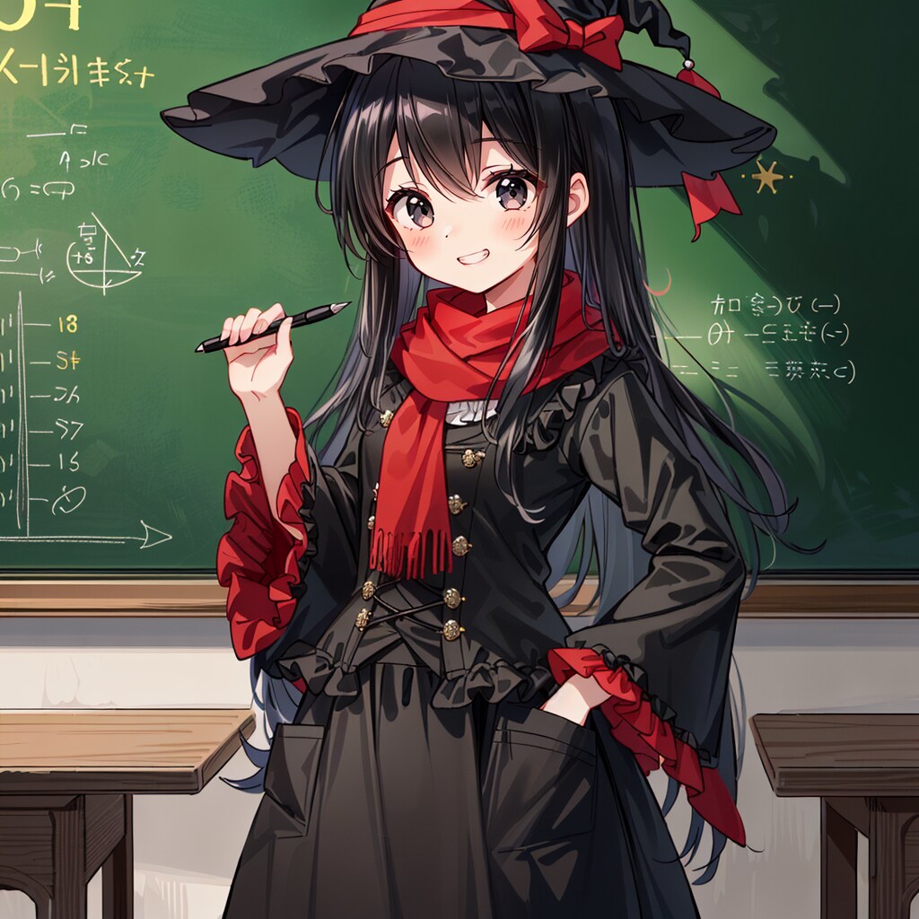 和風ゴシック衣装で講義する魔女